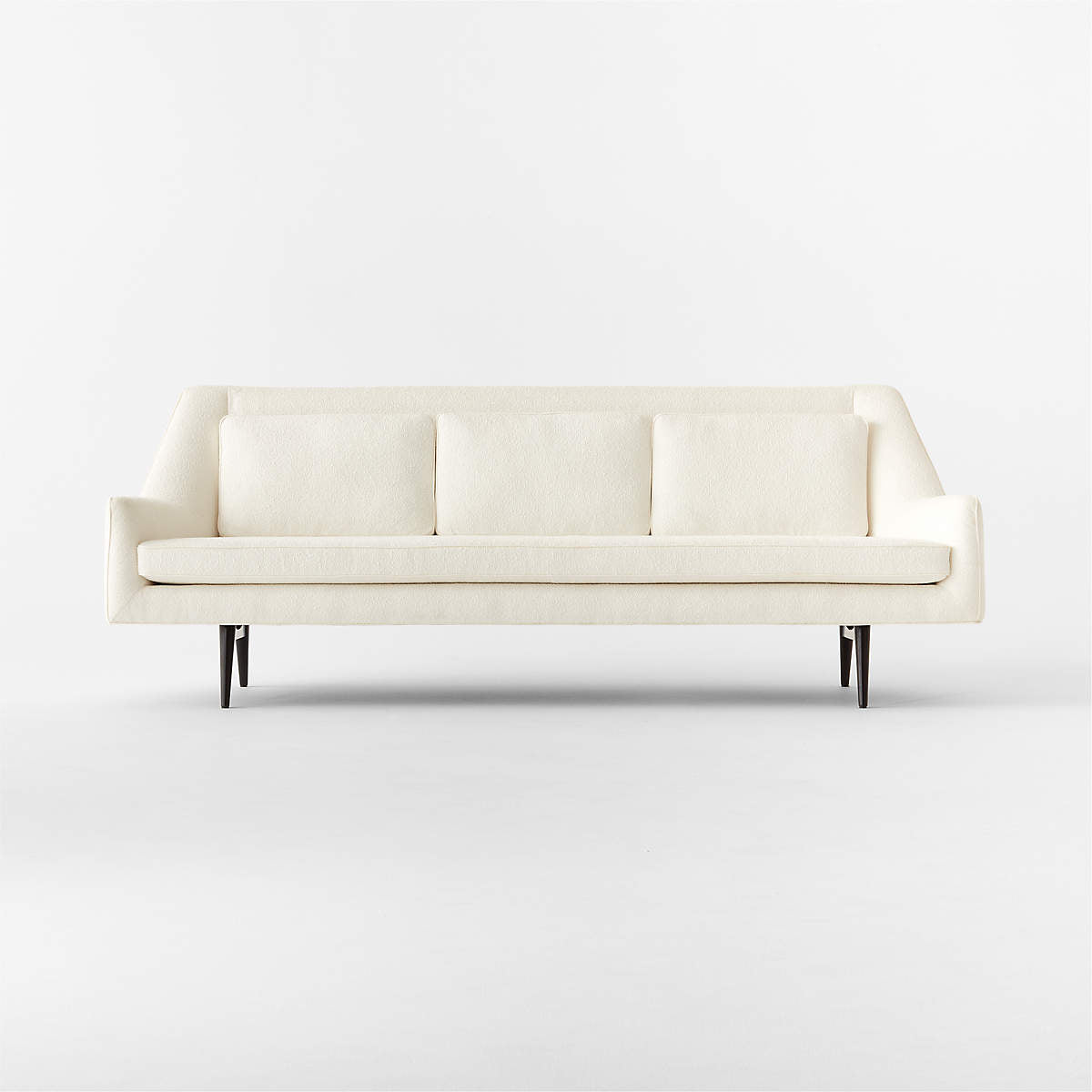 Milano Modern White Boucle Fabric Sofa - 3 Seater