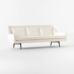 Milano Modern White Boucle Fabric Sofa - 3 Seater