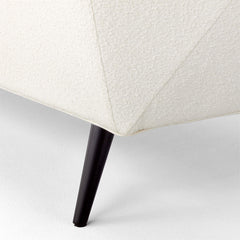 Milano Modern White Boucle Fabric Sofa - 3 Seater