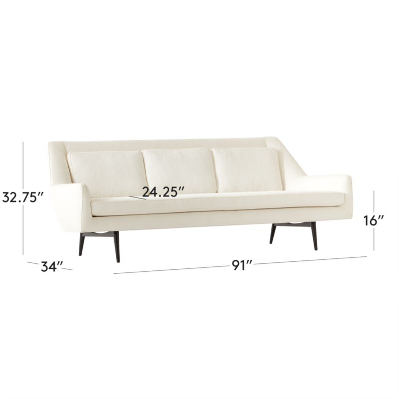 Milano Modern White Boucle Fabric Sofa - 3 Seater