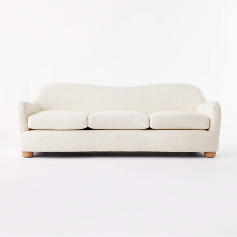 Modern Teddy Cream Fabric Sofa - 3 Seater