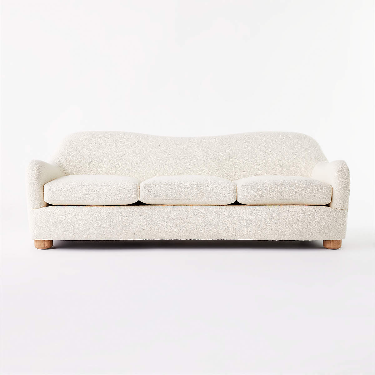 Modern Teddy Cream Fabric Sofa - 3 Seater