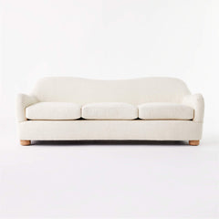 Modern Teddy Cream Fabric Sofa - 3 Seater