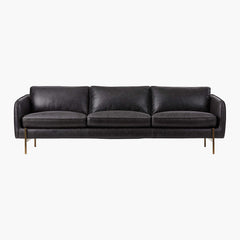 Modern Black Leatherette Sofa