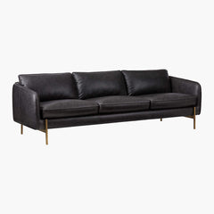Modern Black Leatherette Sofa