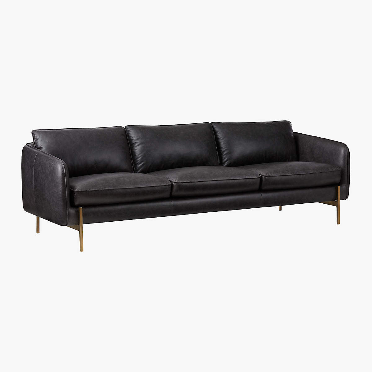 Modern Black Leatherette Sofa