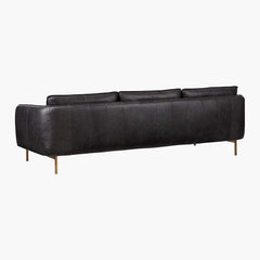 Modern Black Leatherette Sofa