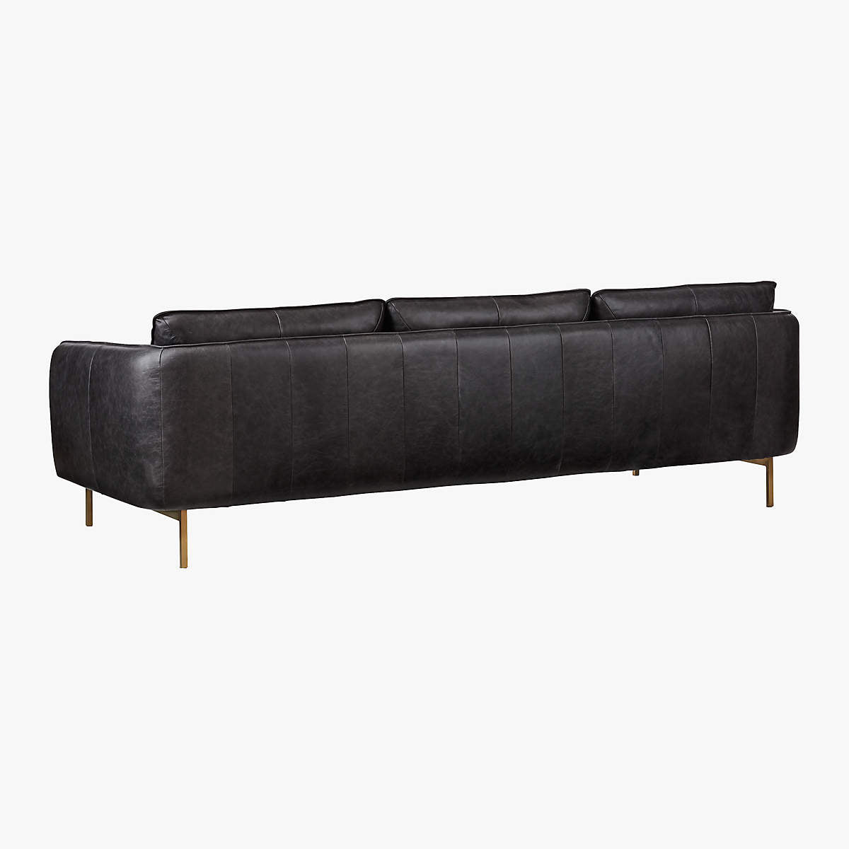 Modern Black Leatherette Sofa