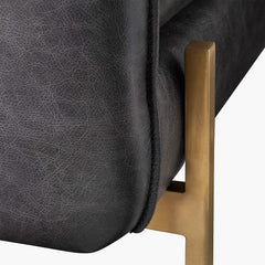 Modern Black Leatherette Sofa