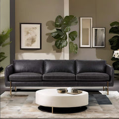 Modern Black Leatherette Sofa
