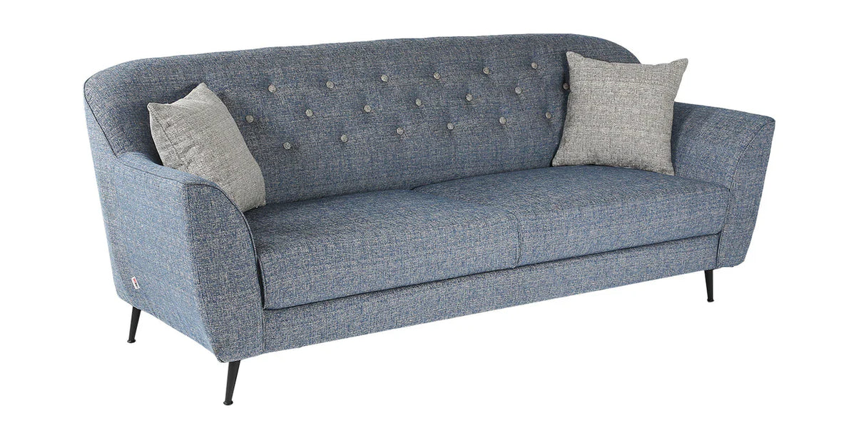 Modern Fabric 3 Seater Sofa In Blue Colour