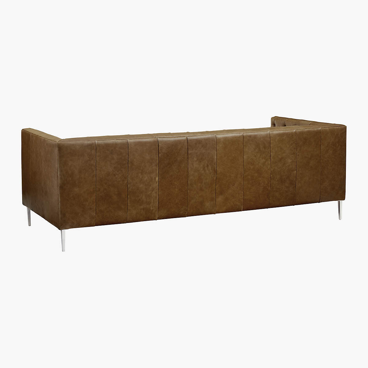 Modern Tufted Brown Leatherette  Sofa