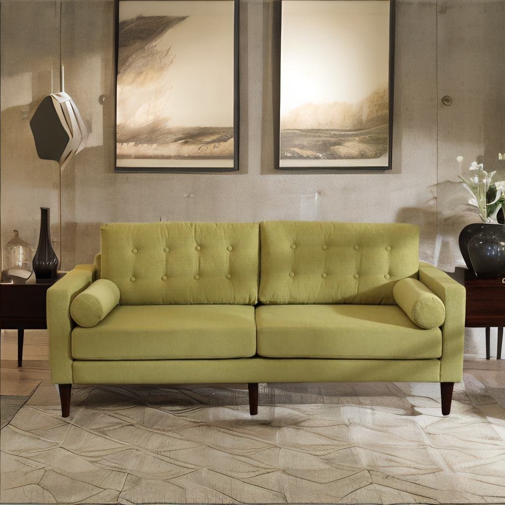 Modern 3 Seater Sofa In Olive Green Colour
