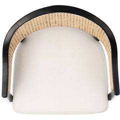 Classic Rattan Solid Wood Arm Chair - Black Finish