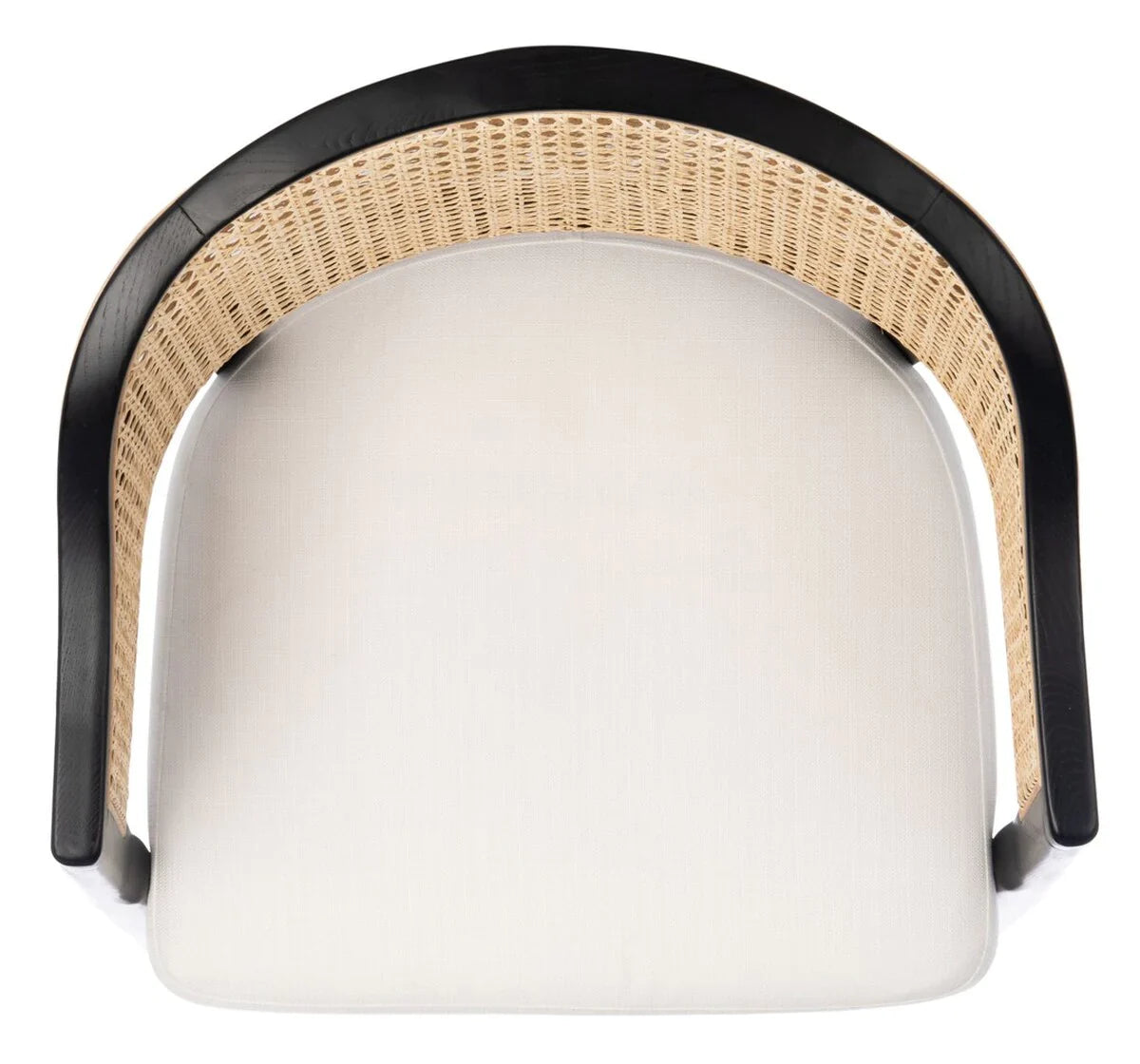 Classic Rattan Solid Wood Arm Chair - Black Finish