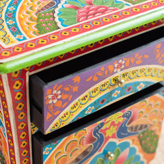 Mango Wood Hand Painted Bedside Cabinet