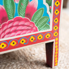 Mango Wood Hand Painted Bedside Cabinet