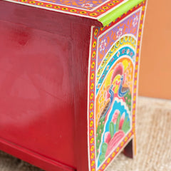 Mango Wood Hand Painted Bedside Cabinet