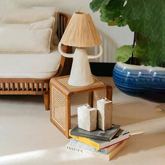 Berlin Solid Wood Rattan Side Table