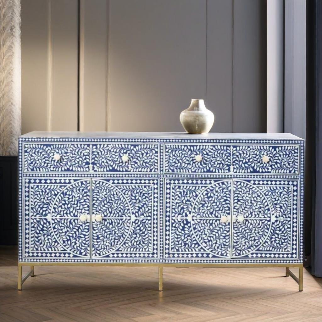 Bone Inlay Kalamkari Sideboard