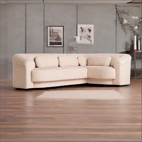 Solid Wood Modular Sofa - Light Pink