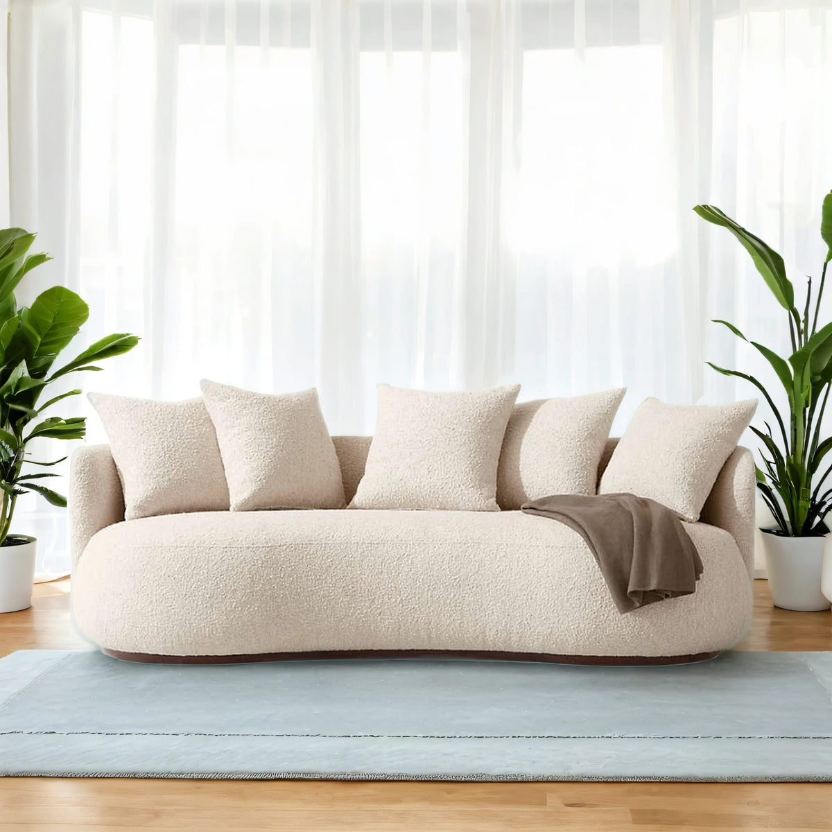 Snowflake Luxury 3- Seater Curvy Boucle Sofa