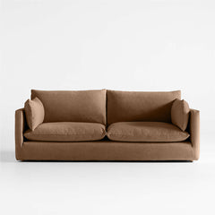 Hilton Slipcovered 3- Seater Sofa In Brown