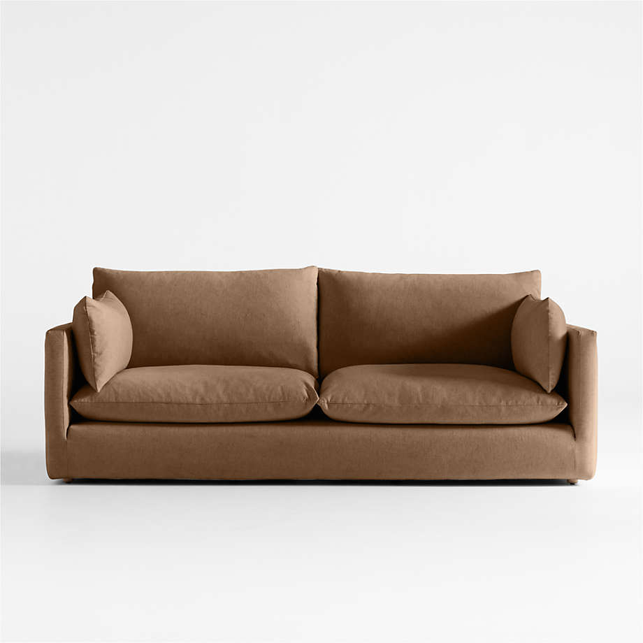 Hilton Slipcovered 3- Seater Sofa In Brown