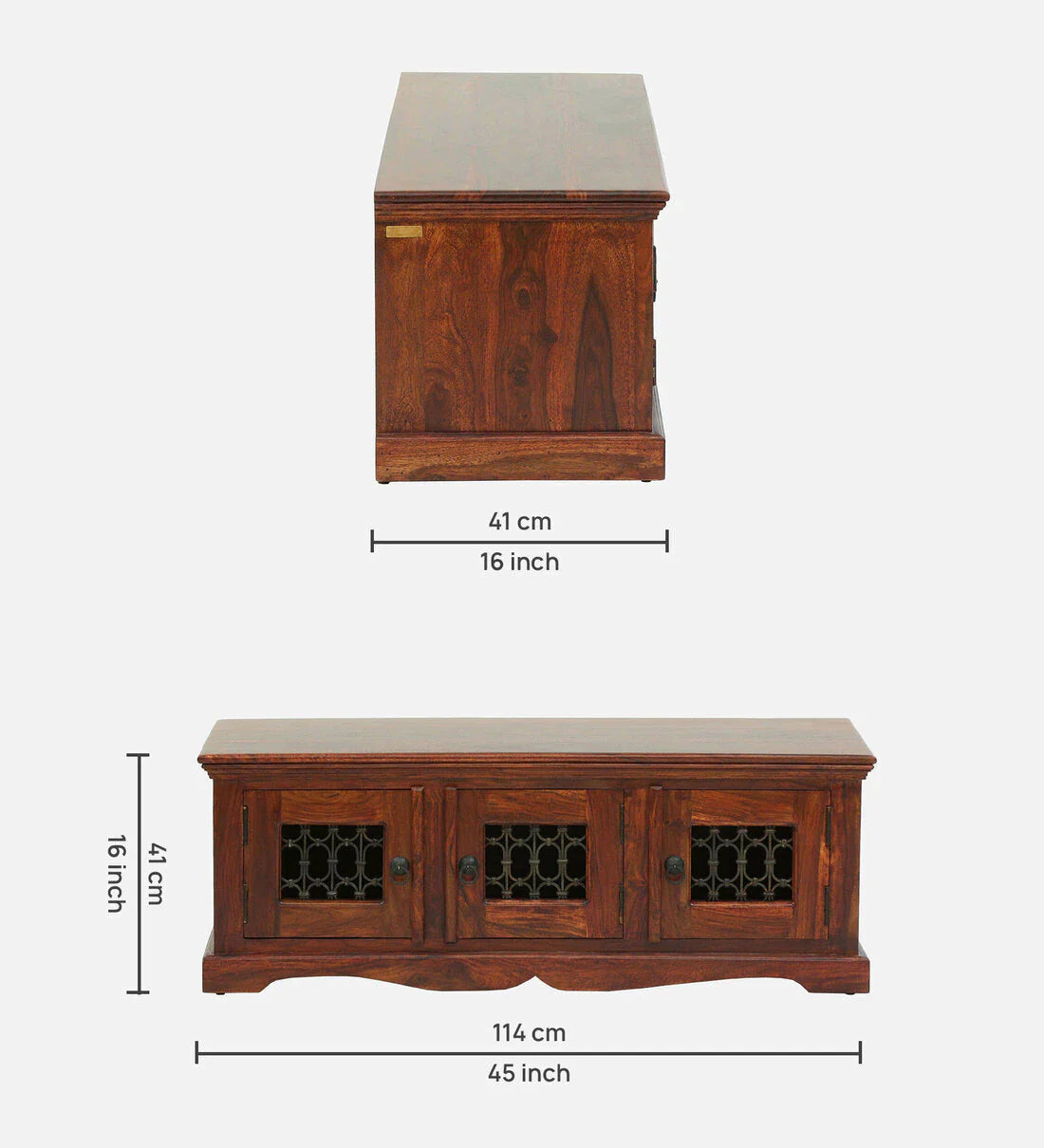 Sheesham Wood Bench In Honey Oak Finish