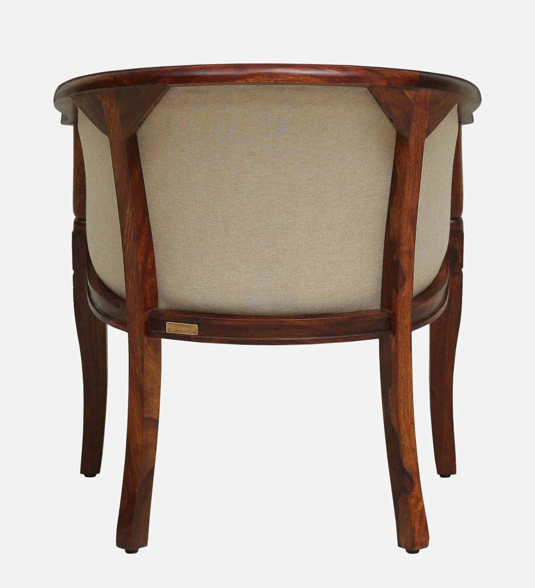 Classic Sheesham Wood Arm Chair In Beige & Honey Oak Finish