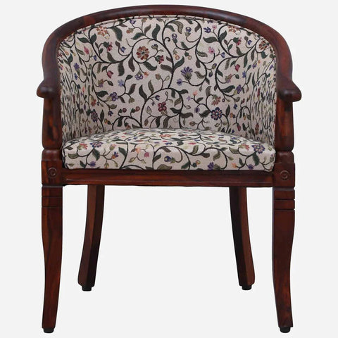 Classic Sheesham Wood Arm Chair In Multicolor & Honey Oak Finish