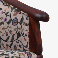 Classic Sheesham Wood Arm Chair In Multicolor & Honey Oak Finish
