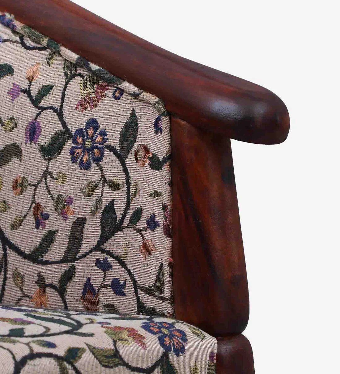 Classic Sheesham Wood Arm Chair In Multicolor & Honey Oak Finish