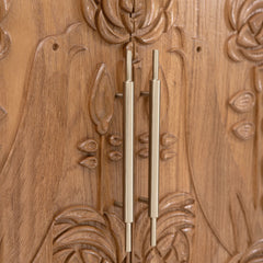 Azalea Solid Oak Storage Cabinet - With Fluted Glass Hutch