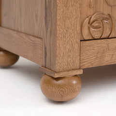 Azalea Solid Oak Storage Cabinet - With Fluted Glass Hutch