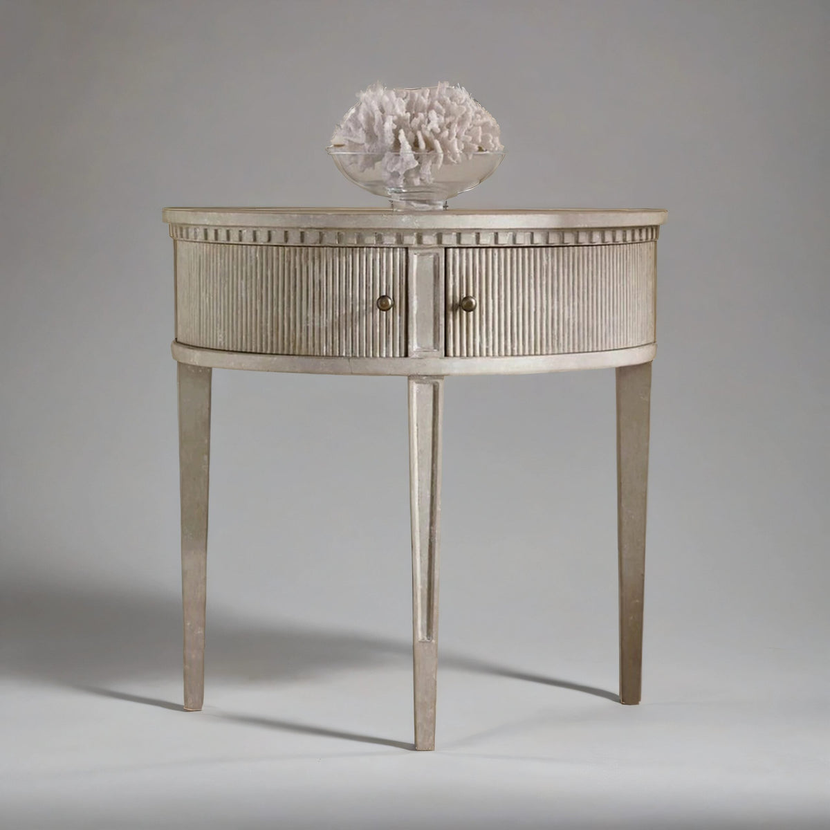 Clara Half Round Wooden Console Table