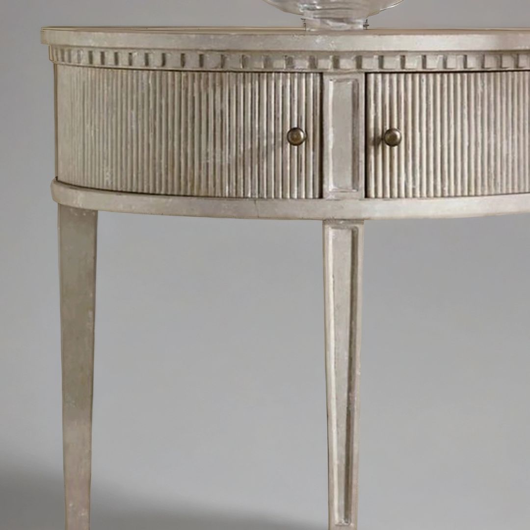Clara Half Round Wooden Console Table
