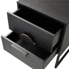 Nora Solid Wood Bed Side Table In Black