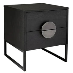 Nora Solid Wood Bed Side Table In Black