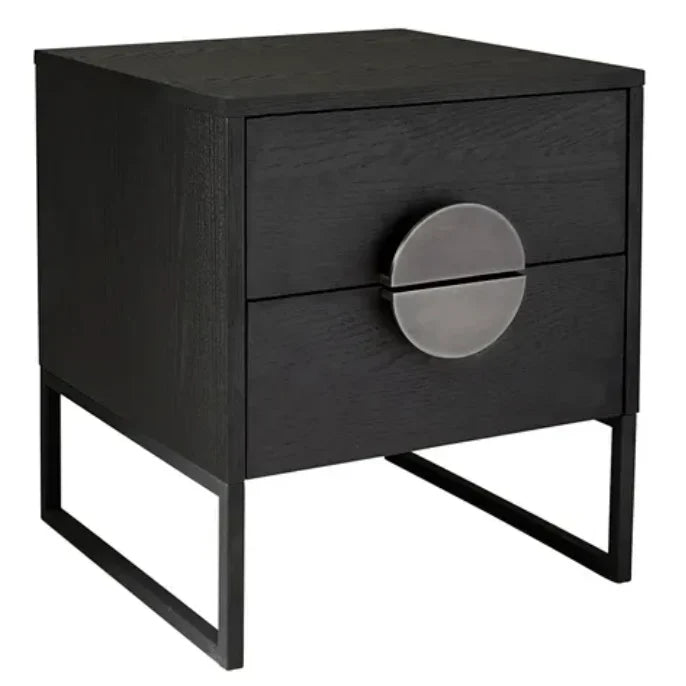 Nora Solid Wood Bed Side Table In Black