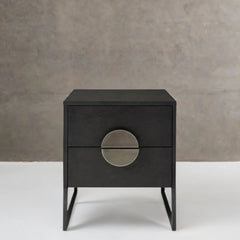 Nora Solid Wood Bed Side Table In Black
