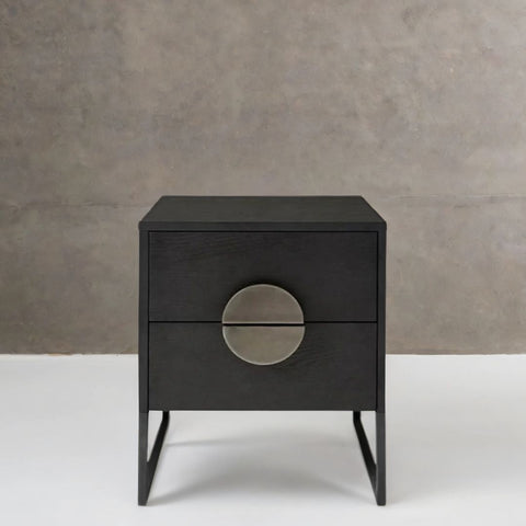 Nora Solid Wood Bed Side Table In Black
