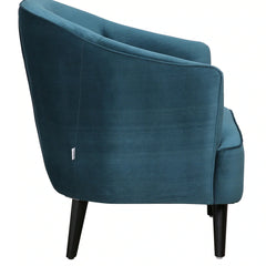 Elizabeth Premium Velvet Fabric Teal Color Barrel Chair