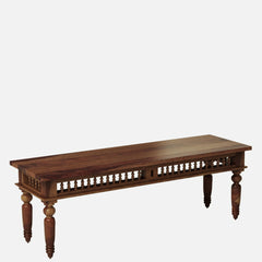 Classic  Sheesham Wood Bench In Brown Finish