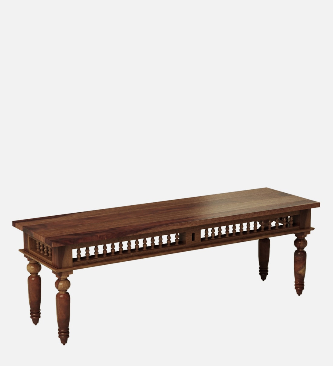 Classic  Sheesham Wood Bench In Brown Finish