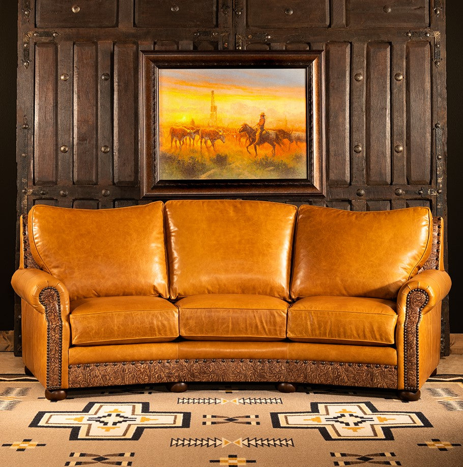 Lucerne Curved Leather Sofa