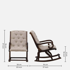 Classic Sheesham Wood Rocking Chair in Provincial Teak Finish