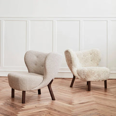 Modern Solid Wood Curved Lounge Chair