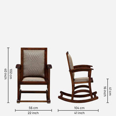 Classic Sheesham Wood Rocking Chair in Provincial Teak Finish