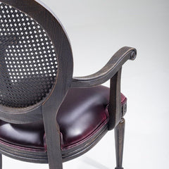 Classic Solid Wood Rattan Arm Chair